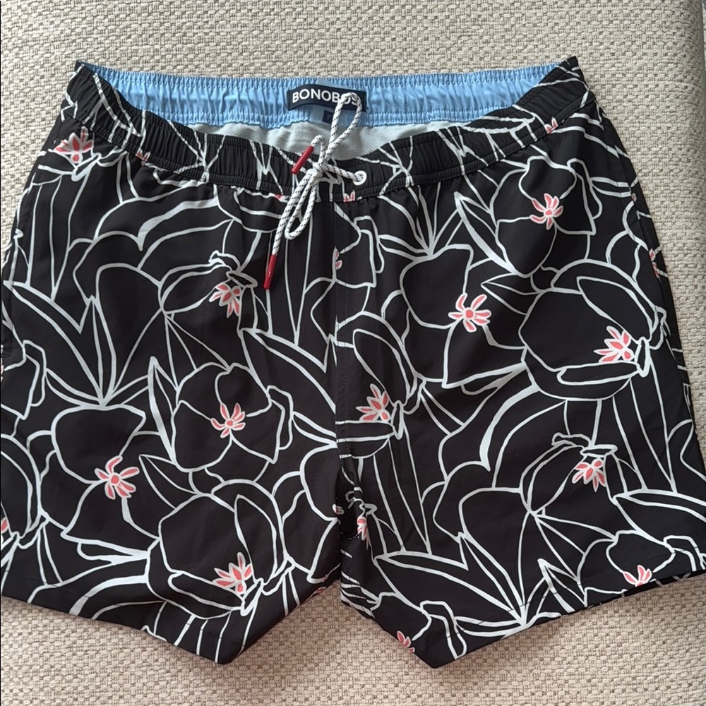 Bonobos Black Floral Men's Swim Shorts